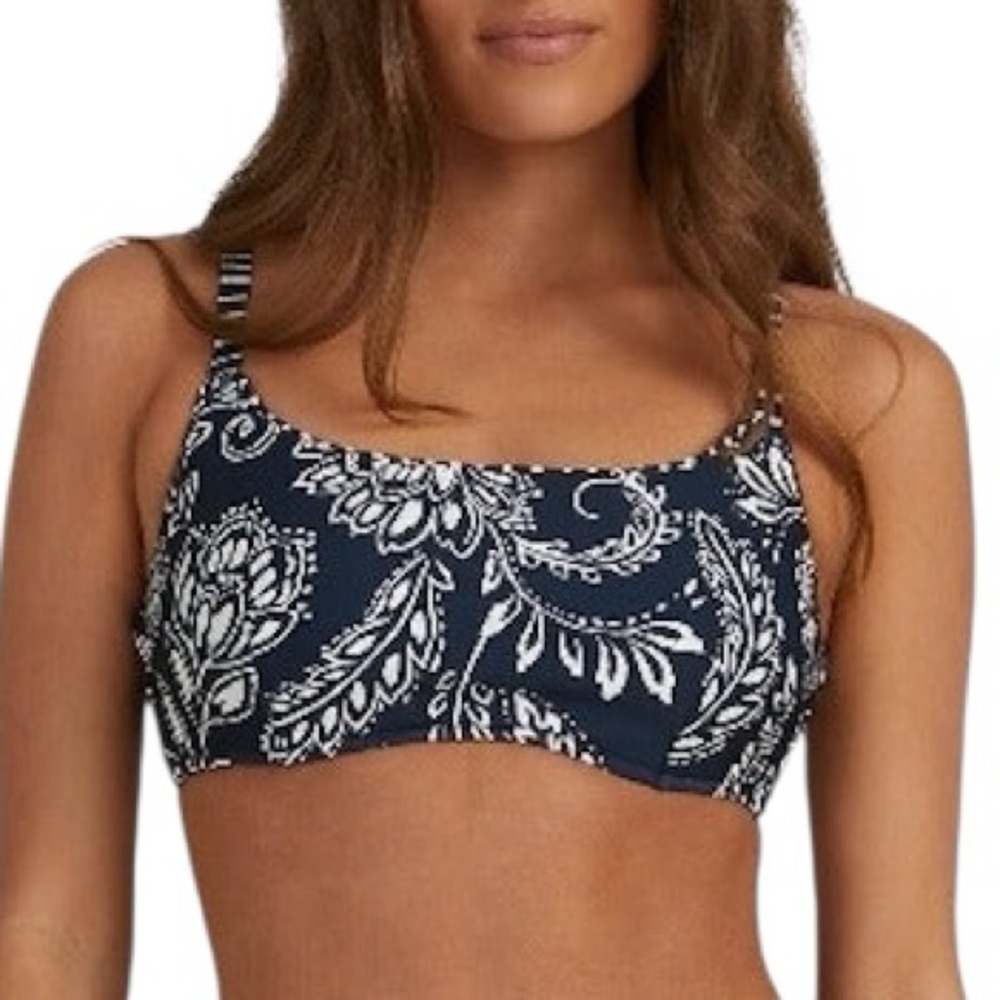 SEAFOLLY folklore DD cup square neck underwire adjustable cross back bikini top